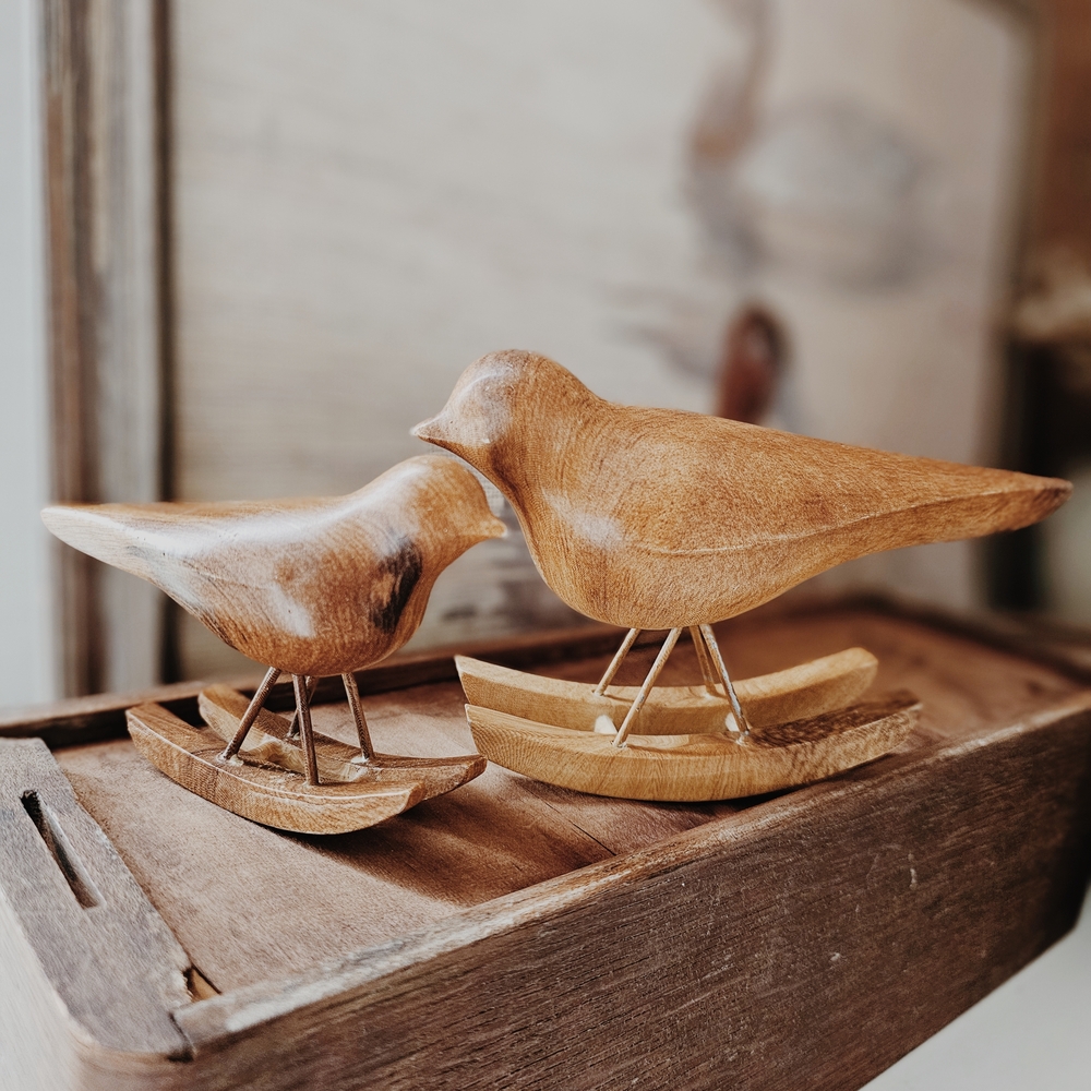 Sullivans Mid-Century Modern Set Of Wood Rocking Birds - Picture 2 of 5